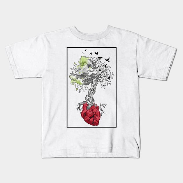 heart love Kids T-Shirt by PaperHead